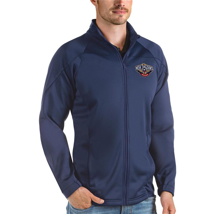 New Orleans Pelicans Antigua Links Full-Zip Golf Jacket - Navy