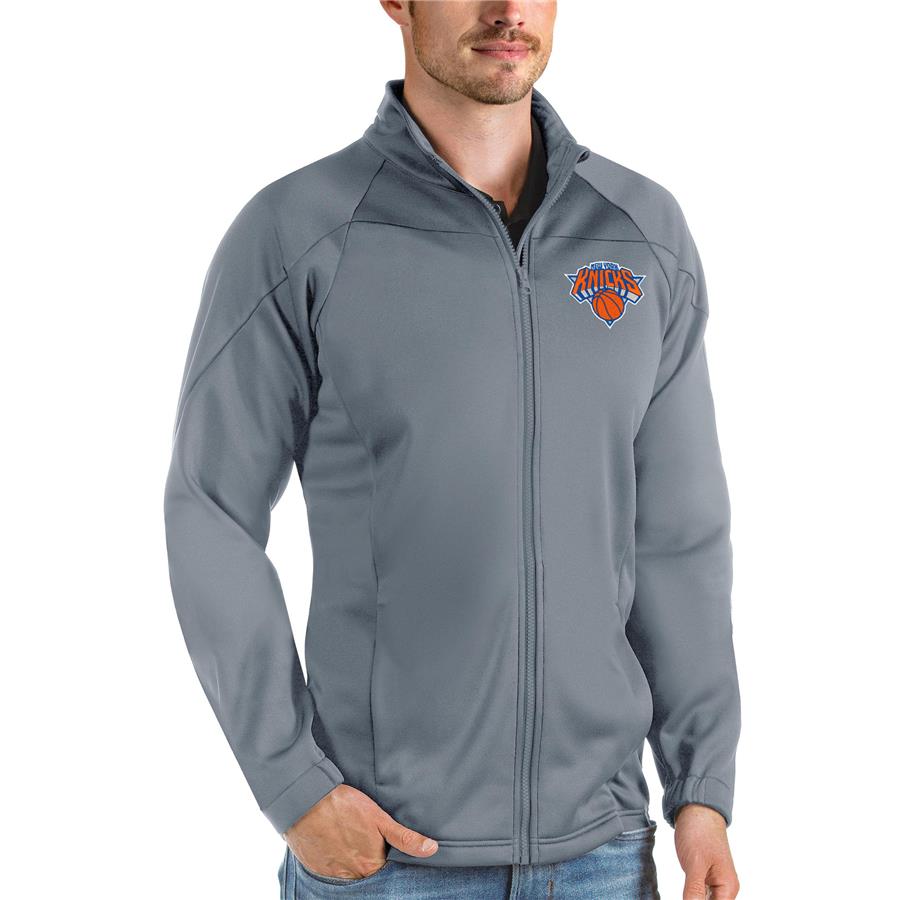 New York Knicks Antigua Links Full-Zip Golf Jacket - Charcoal