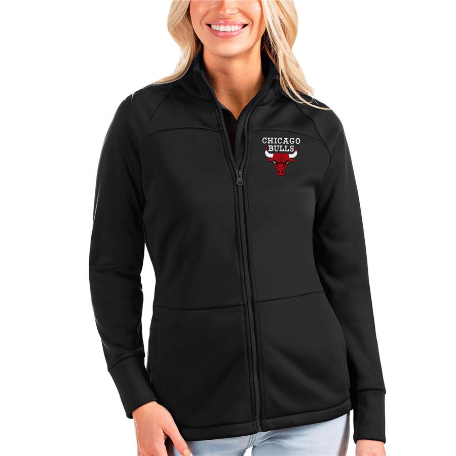 Chicago Bulls Antigua Women's Links Full-Zip Golf Jacket - Black