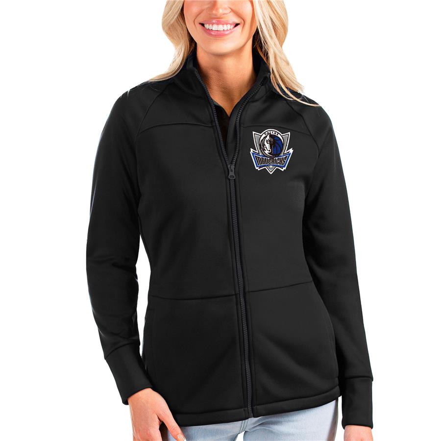 Dallas Mavericks Antigua Women's Links Full-Zip Golf Jacket - Black