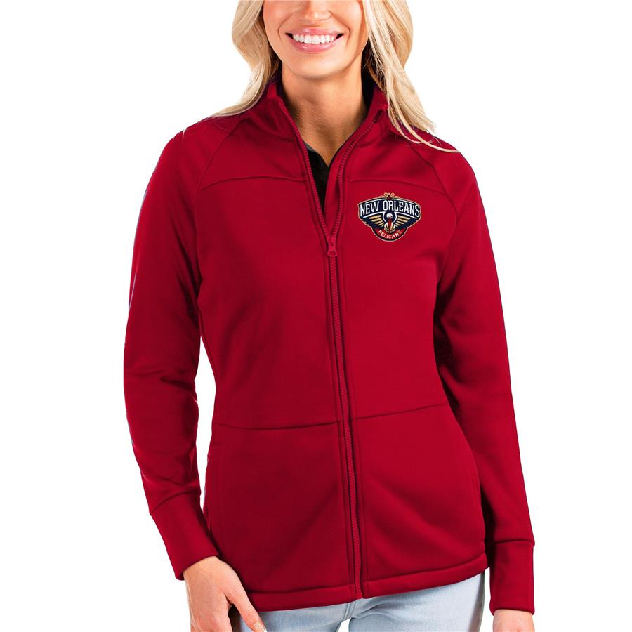 New Orleans Pelicans Antigua Women's Links Full-Zip Golf Jacket - Red