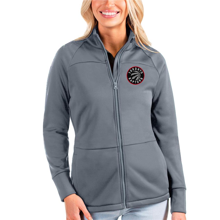 Toronto Raptors Antigua Women's Links Full-Zip Golf Jacket - Charcoal