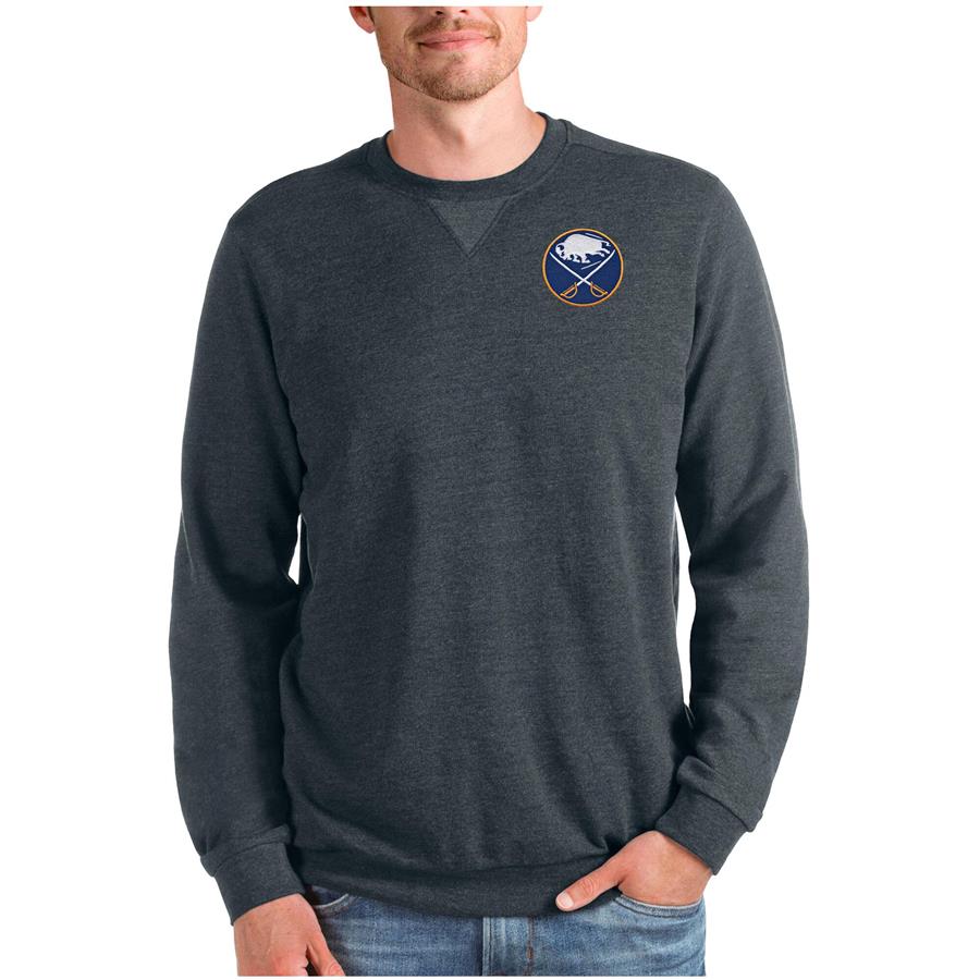 Buffalo Sabres Antigua Reward Crewneck Pullover Sweatshirt - Heathered Charcoal