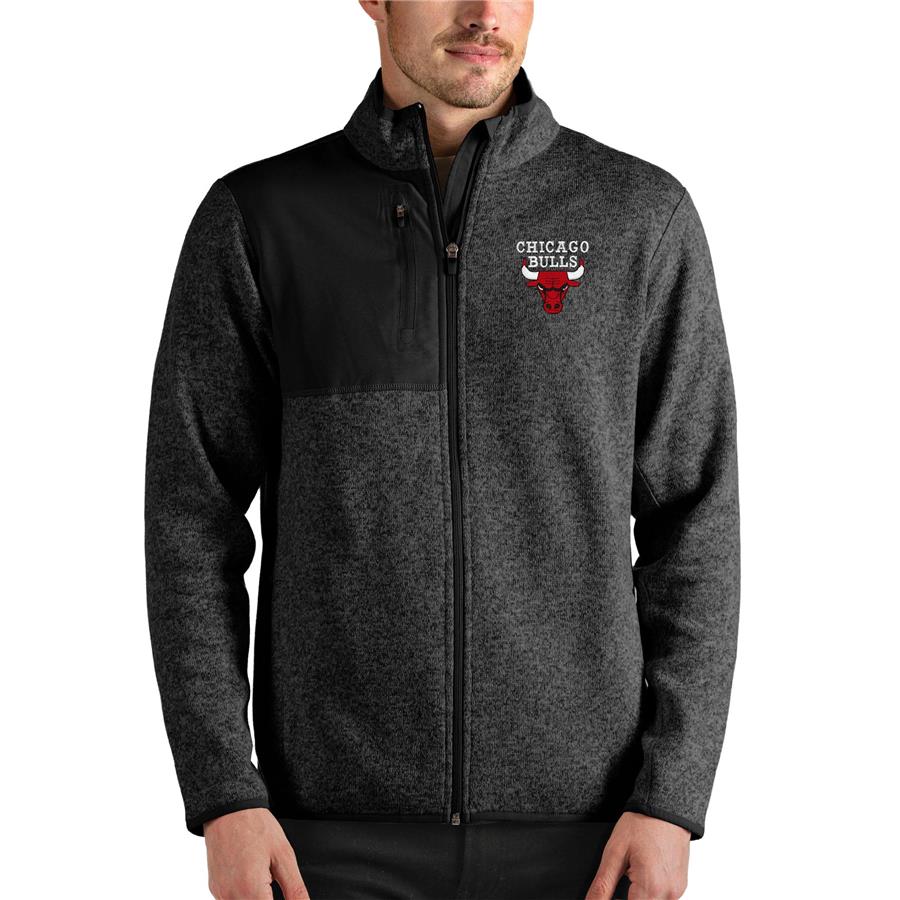 Chicago Bulls Antigua Fortune Full-Zip Jacket - Heathered Black