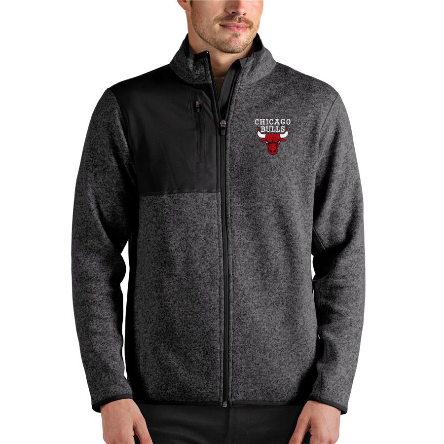 Chicago Bulls Antigua Fortune Full-Zip Jacket - Heathered Charcoal