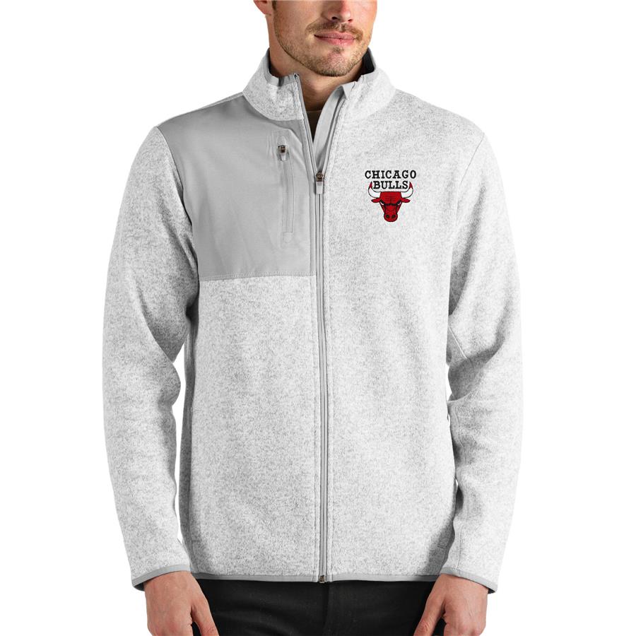 Chicago Bulls Antigua Fortune Full-Zip Jacket - Heathered Gray