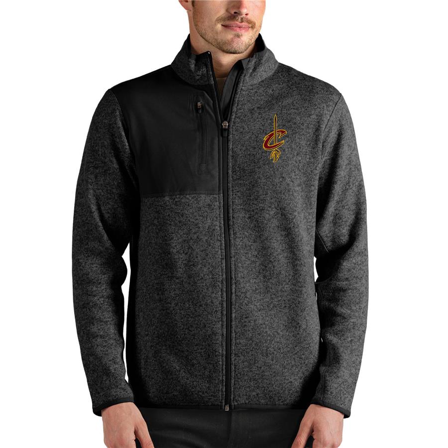 Cleveland Cavaliers Antigua Fortune Full-Zip Jacket - Heathered Black
