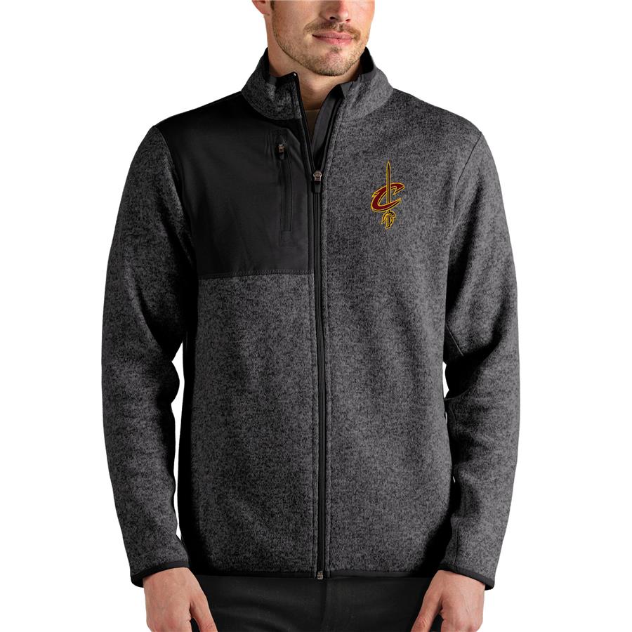 Cleveland Cavaliers Antigua Fortune Full-Zip Jacket - Heathered Charcoal