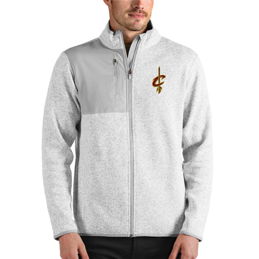 Cleveland Cavaliers Antigua Fortune Full-Zip Jacket - Heathered Gray