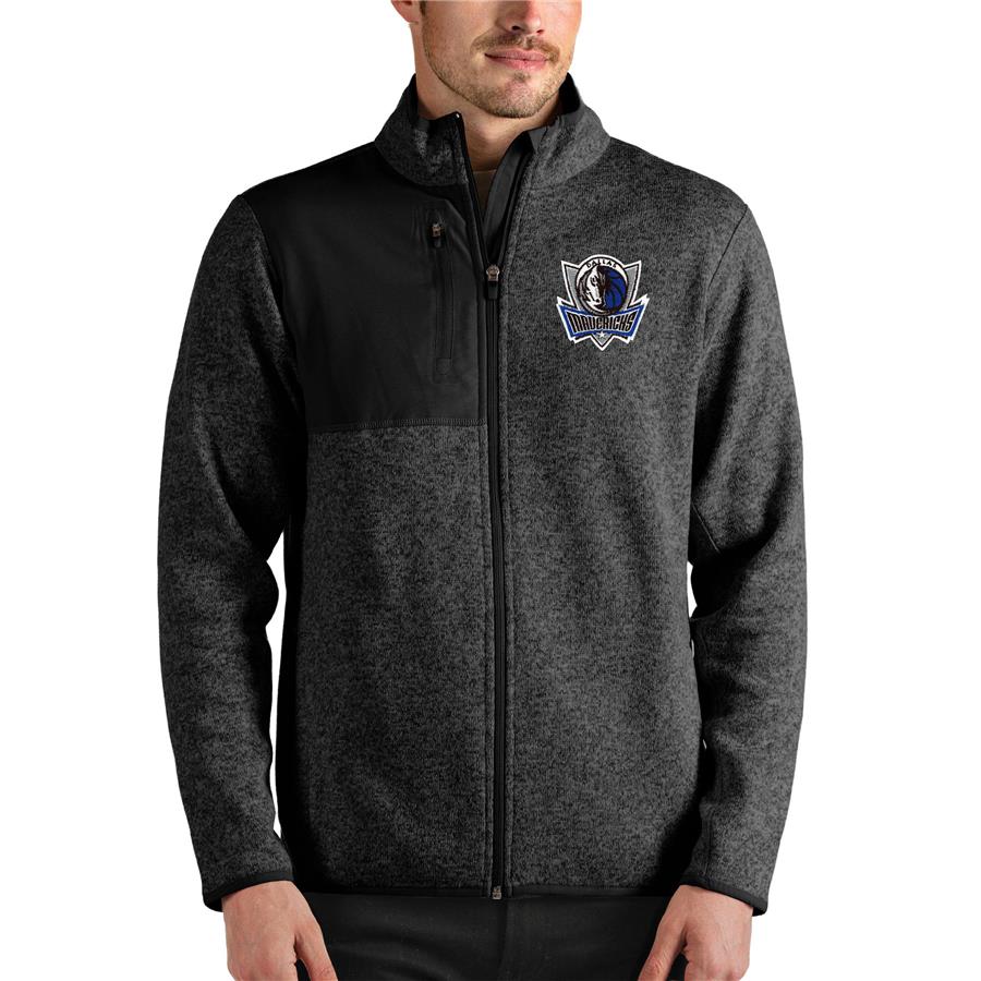 Dallas Mavericks Antigua Fortune Full-Zip Jacket - Heathered Black