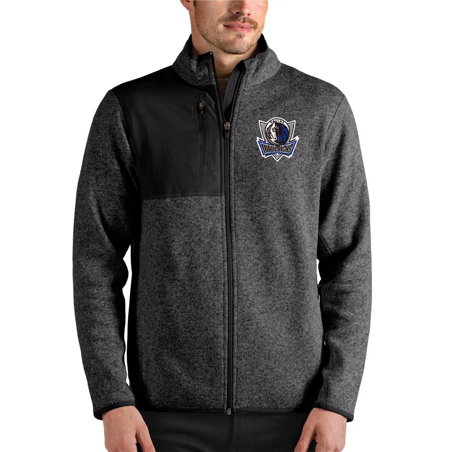 Dallas Mavericks Antigua Fortune Full-Zip Jacket - Heathered Charcoal