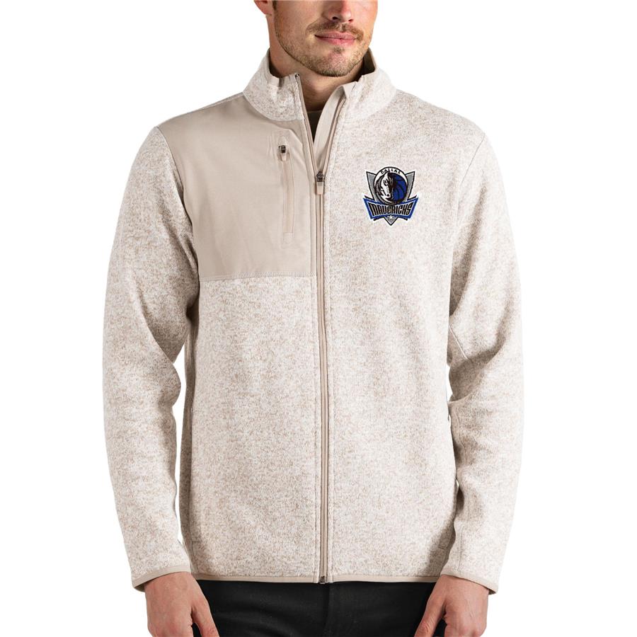 Dallas Mavericks Antigua Fortune Full-Zip Jacket - Oatmeal