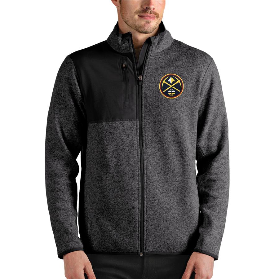 Denver Nuggets Antigua Fortune Full-Zip Jacket - Heathered Charcoal
