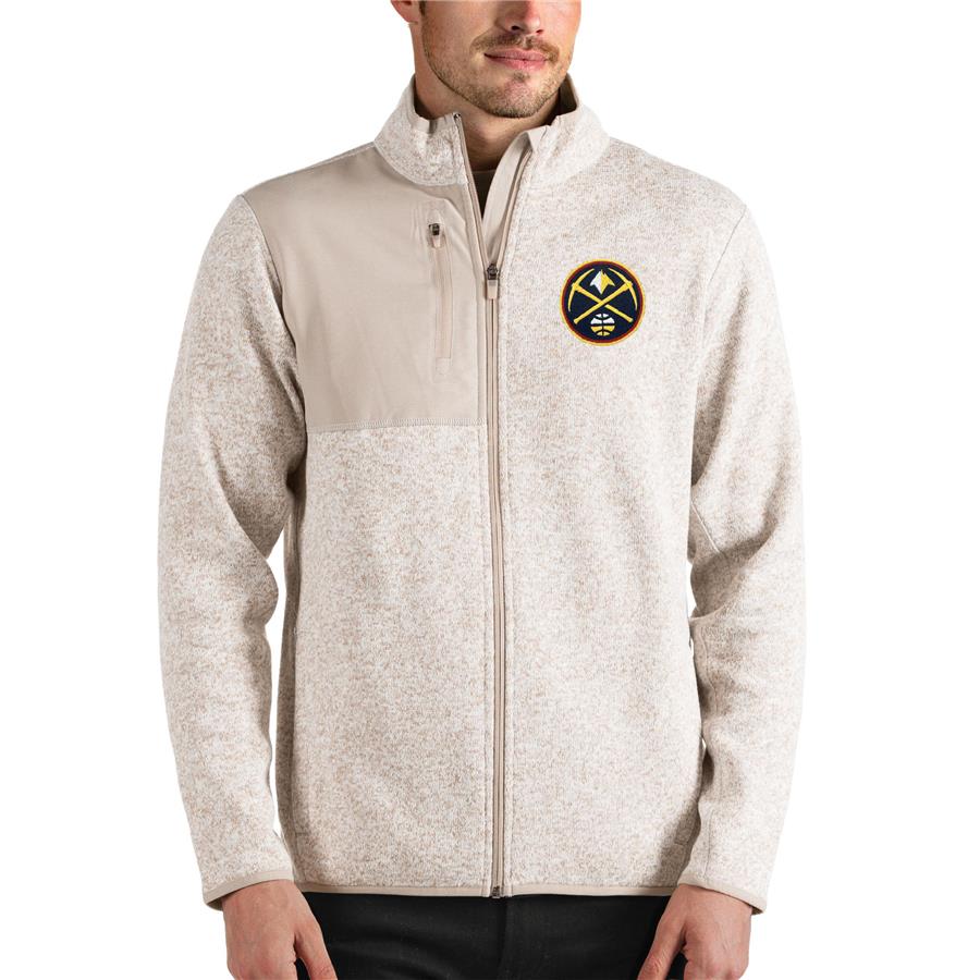 Denver Nuggets Antigua Fortune Full-Zip Jacket - Oatmeal