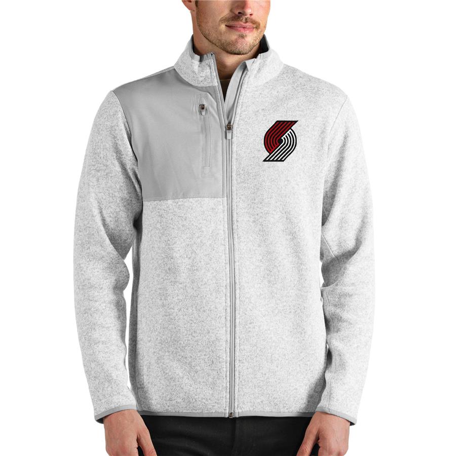Portland Trail Blazers Antigua Fortune Full-Zip Jacket - Heathered Gray