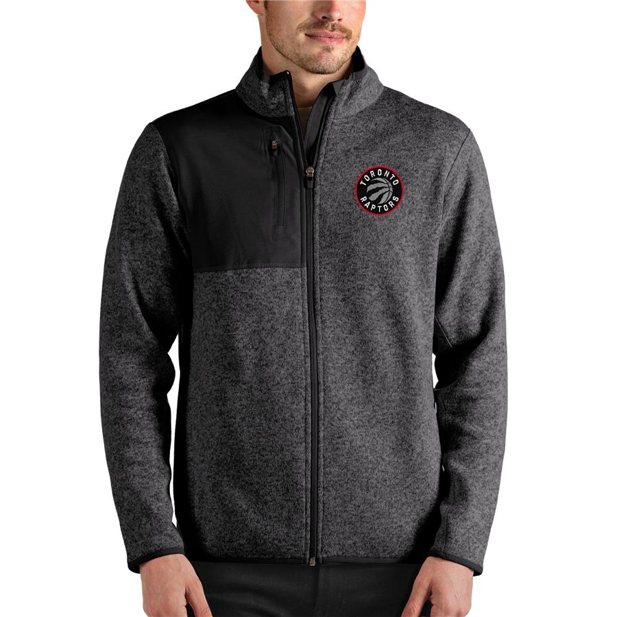 Toronto Raptors Antigua Fortune Full-Zip Jacket - Heathered Charcoal