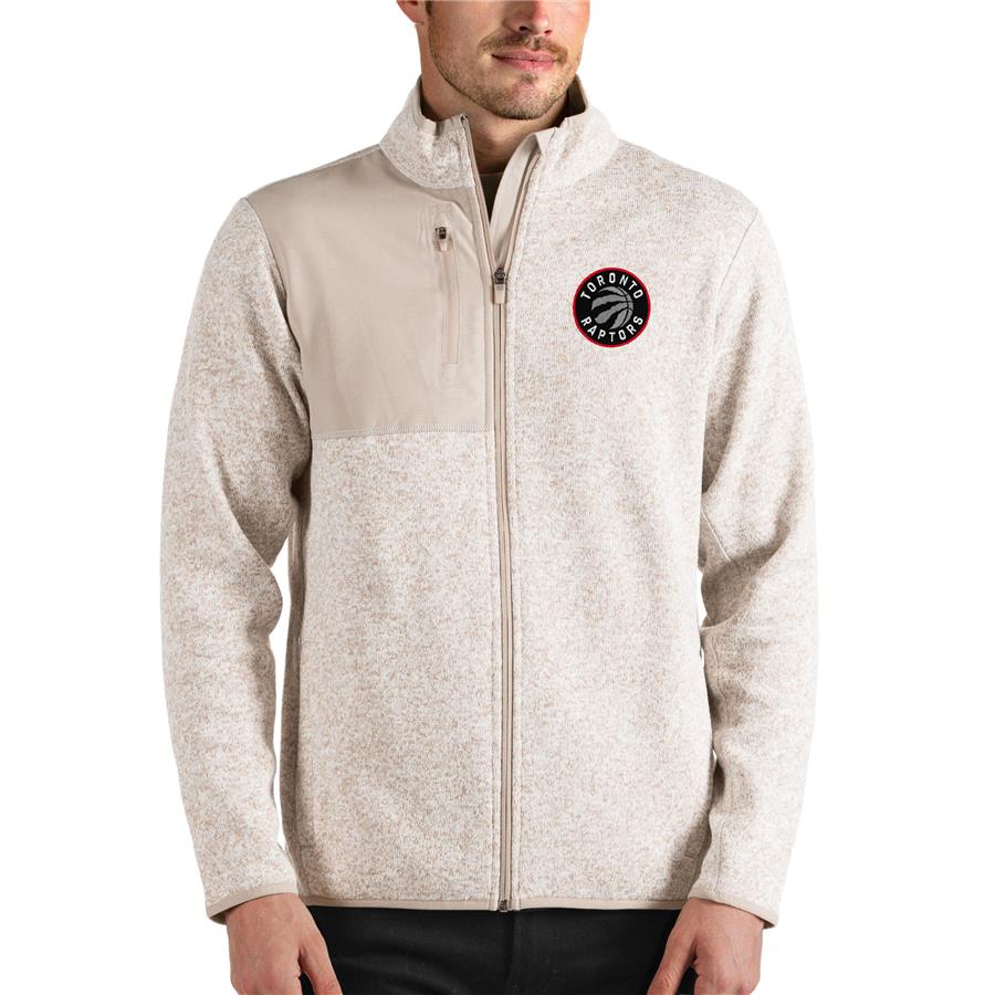 Toronto Raptors Antigua Fortune Full-Zip Jacket - Oatmeal