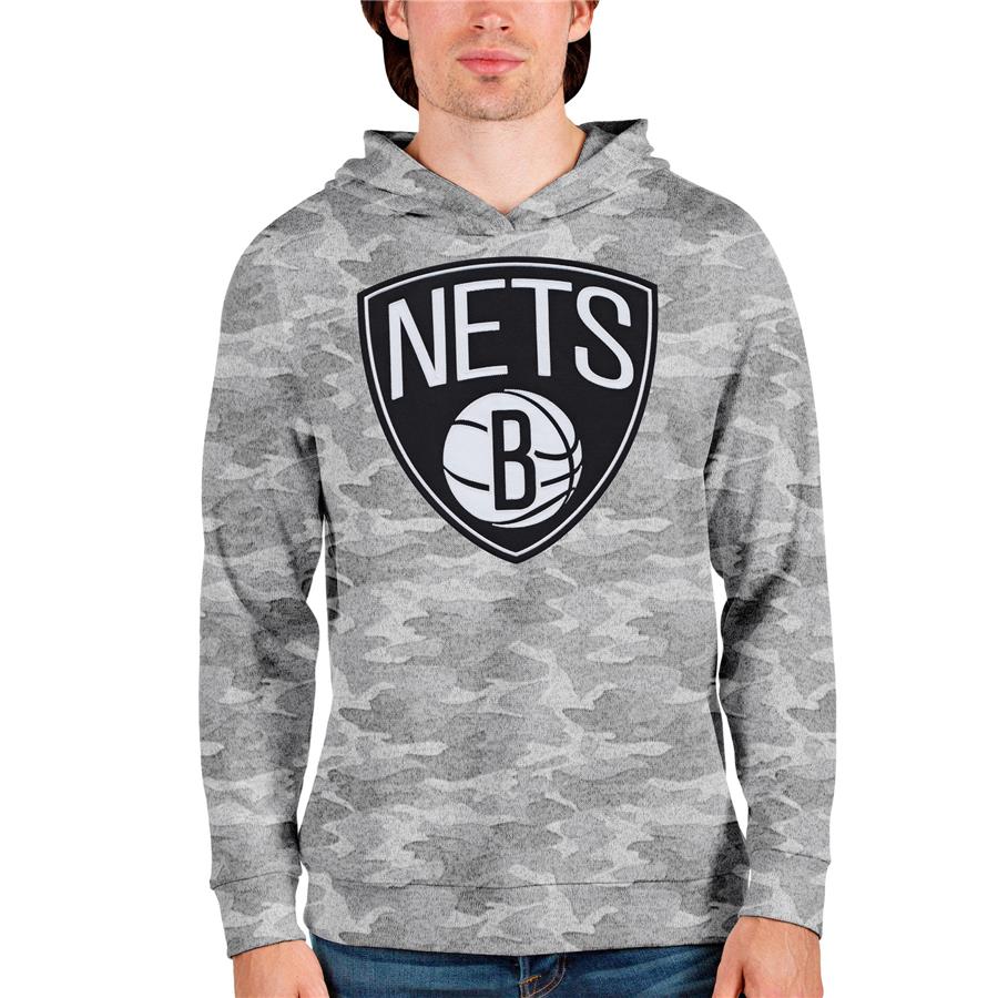 Brooklyn Nets Antigua Logo Absolute Pullover Hoodie - Camo