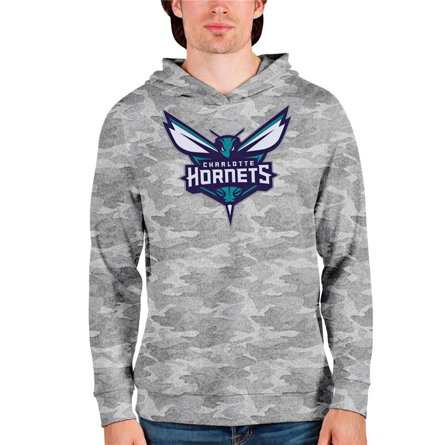Charlotte Hornets Antigua Logo Absolute Pullover Hoodie - Camo
