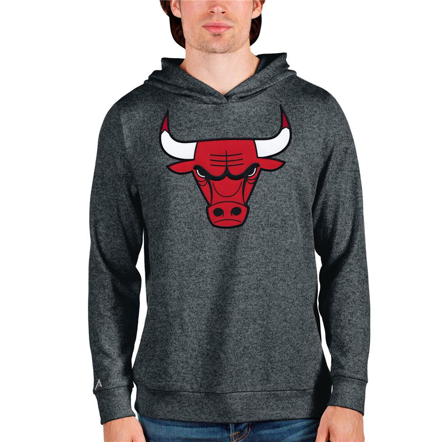 Chicago Bulls Antigua Logo Absolute Pullover Hoodie - Charcoal