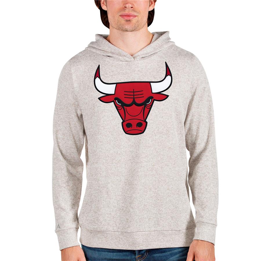 Chicago Bulls Antigua Logo Absolute Pullover Hoodie - Cream