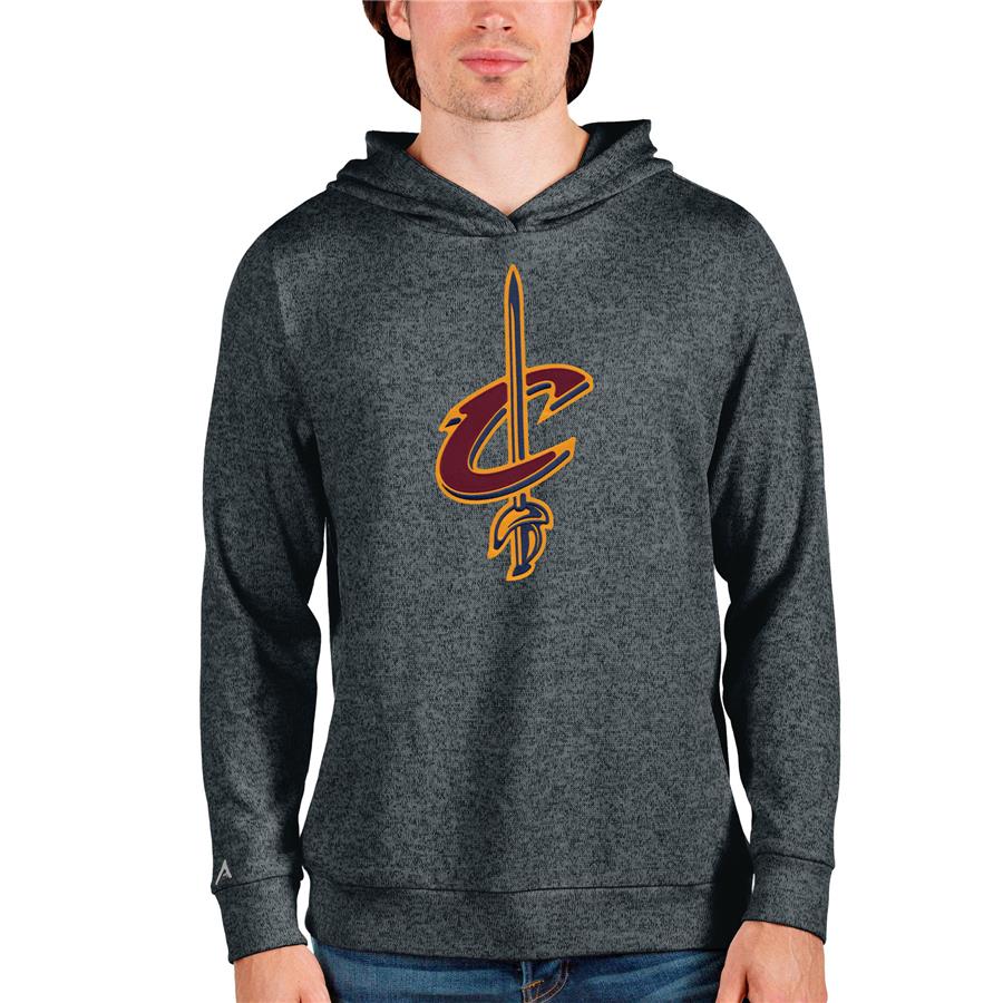 Cleveland Cavaliers Antigua Logo Absolute Pullover Hoodie - Charcoal