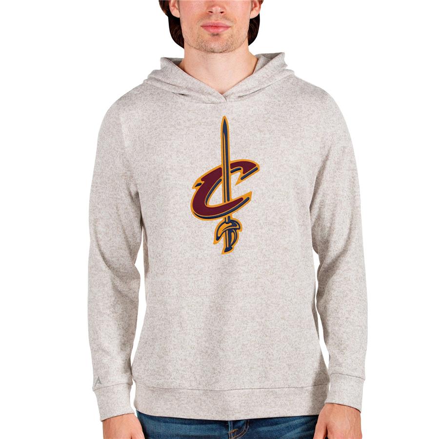 Cleveland Cavaliers Antigua Logo Absolute Pullover Hoodie - Cream