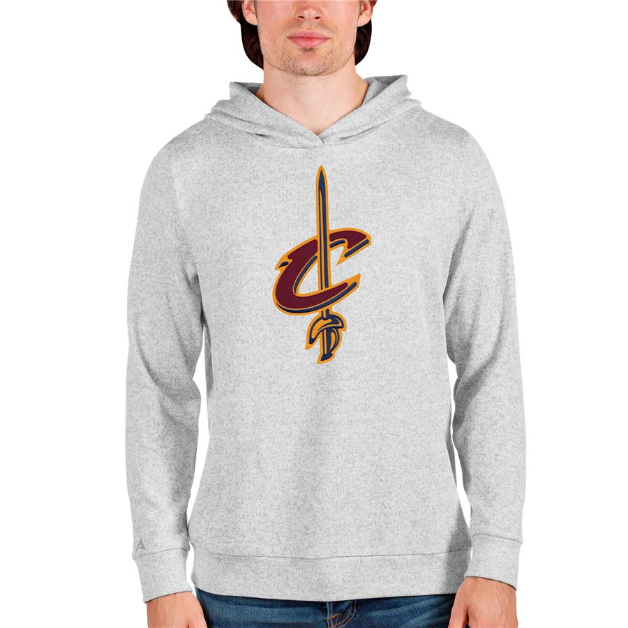 Cleveland Cavaliers Antigua Logo Absolute Pullover Hoodie - Heathered Gray