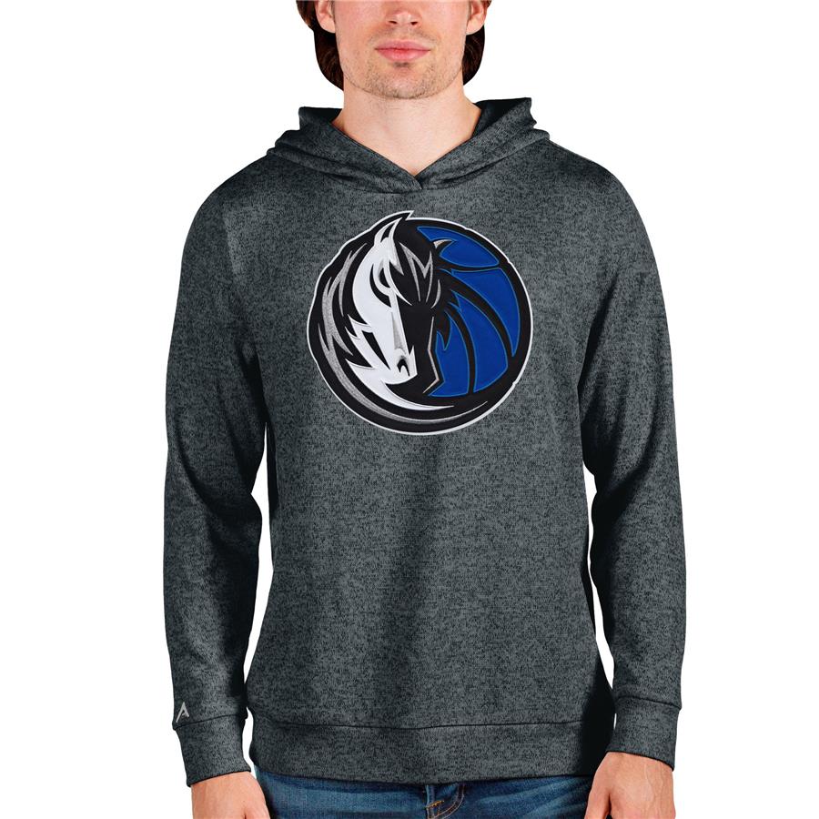 Dallas Mavericks Antigua Logo Absolute Pullover Hoodie - Charcoal