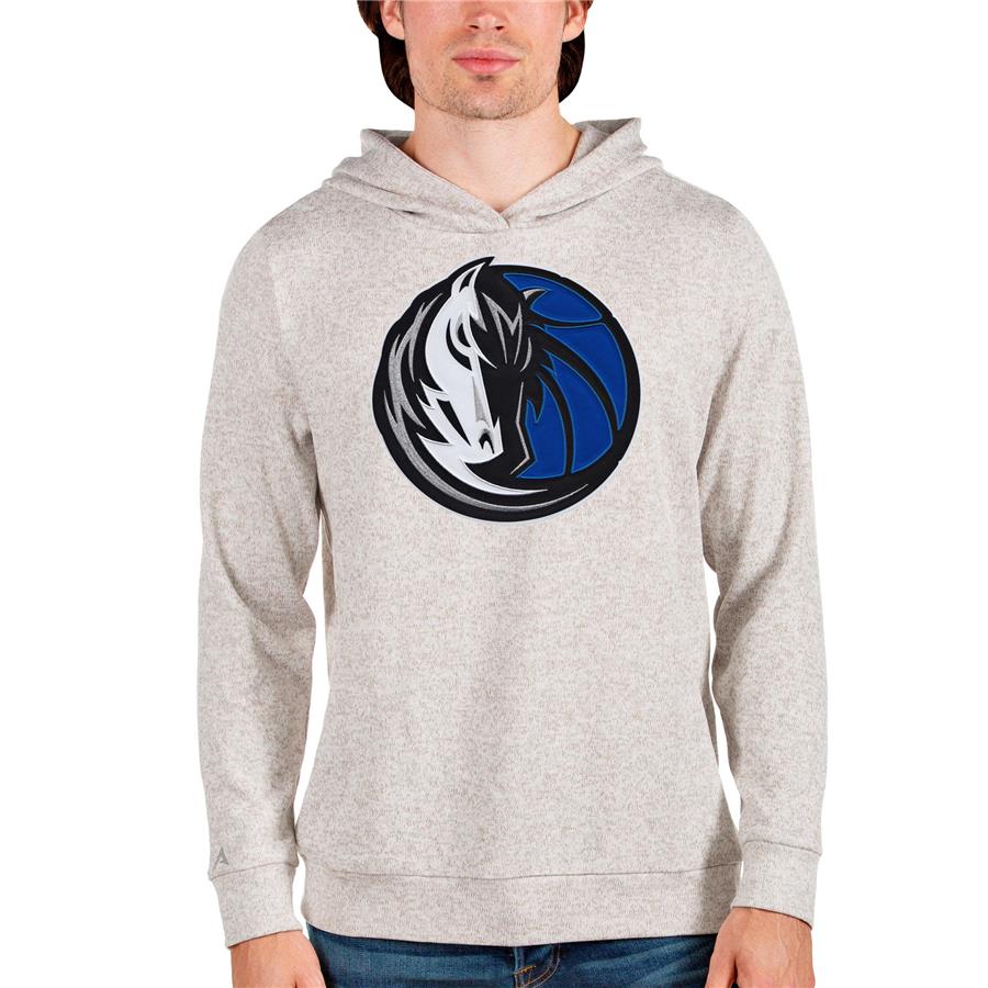 Dallas Mavericks Antigua Logo Absolute Pullover Hoodie - Cream