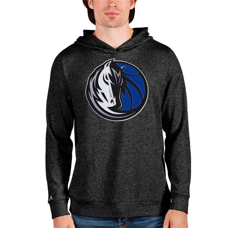 Dallas Mavericks Antigua Logo Absolute Pullover Hoodie - Heathered Black
