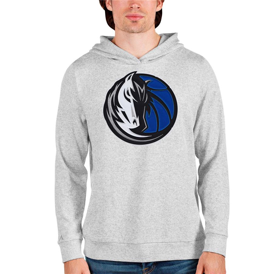 Dallas Mavericks Antigua Logo Absolute Pullover Hoodie - Heathered Gray