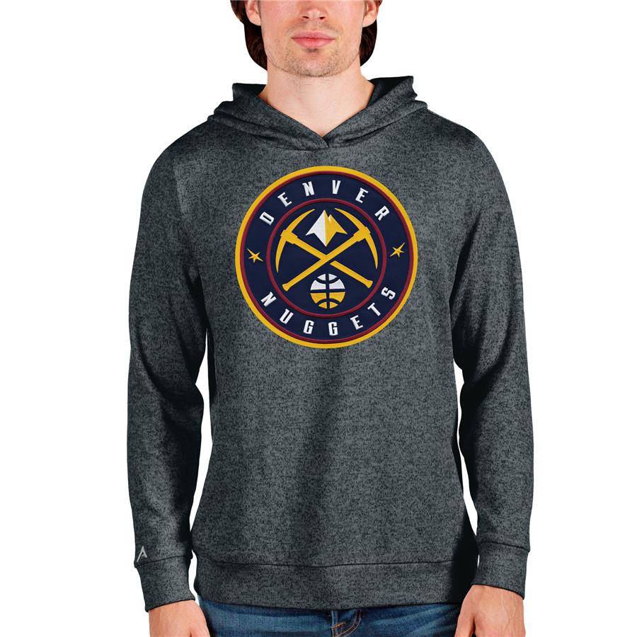 Denver Nuggets Antigua Logo Absolute Pullover Hoodie - Charcoal