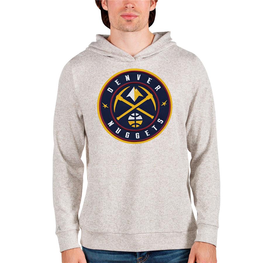 Denver Nuggets Antigua Logo Absolute Pullover Hoodie - Cream