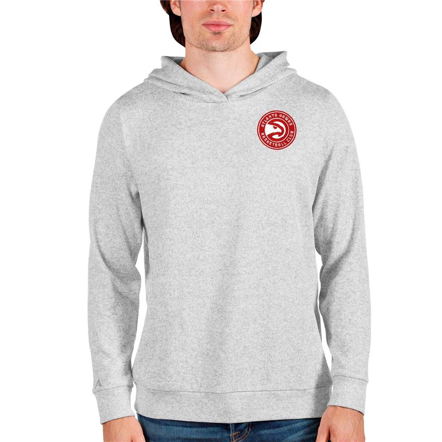 Atlanta Hawks Antigua Absolute Pullover Hoodie - Heathered Gray