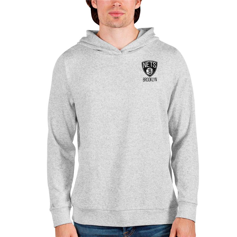 Brooklyn Nets Antigua Absolute Pullover Hoodie - Heathered Gray