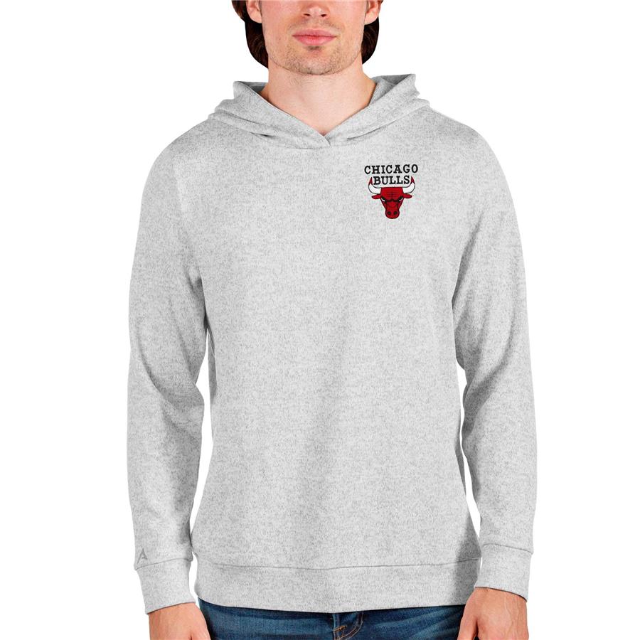 Chicago Bulls Antigua Absolute Pullover Hoodie - Heathered Gray