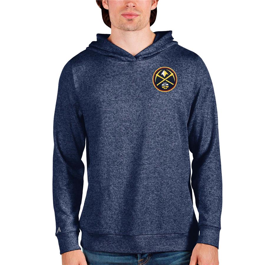 Denver Nuggets Antigua Absolute Pullover Hoodie - Heathered Navy