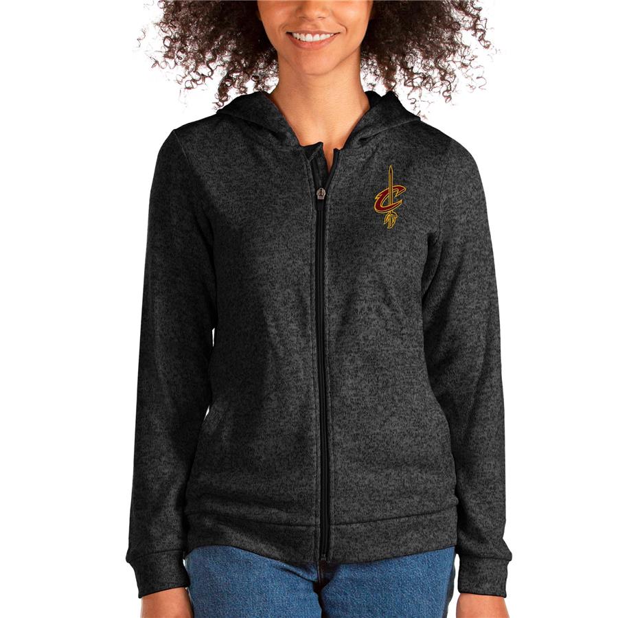 Cleveland Cavaliers Antigua Women's Absolute Full-Zip Hoodie - Heathered Black