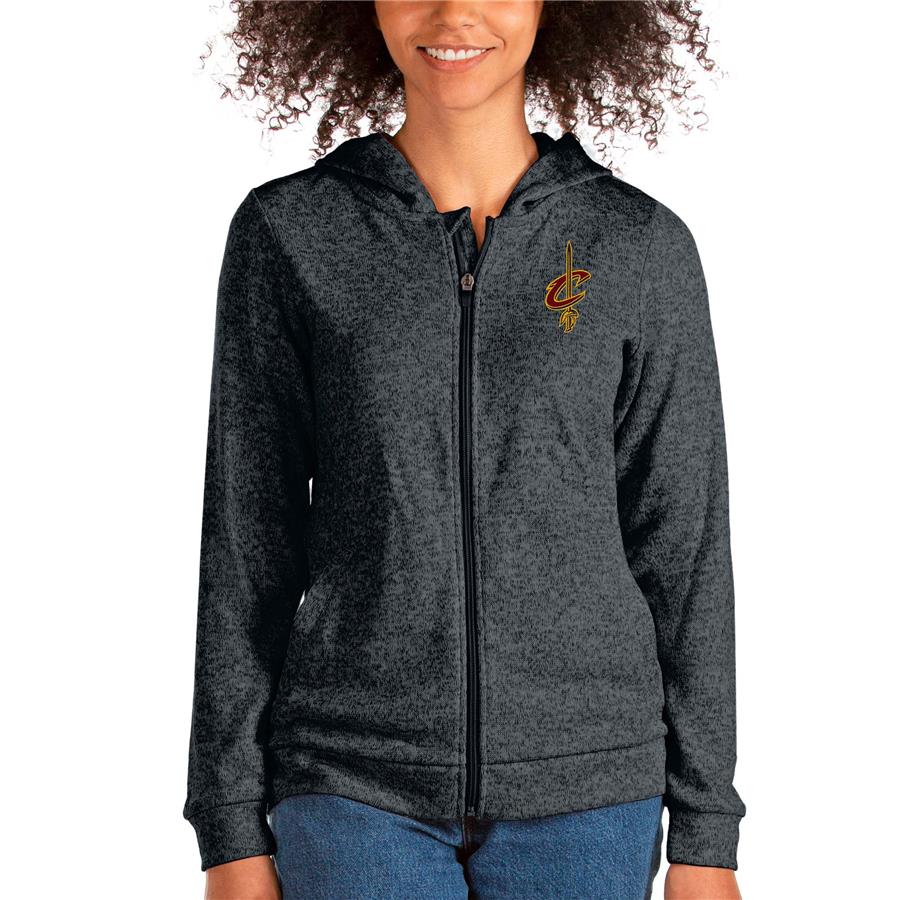 Cleveland Cavaliers Antigua Women's Absolute Full-Zip Hoodie - Heathered Charcoal