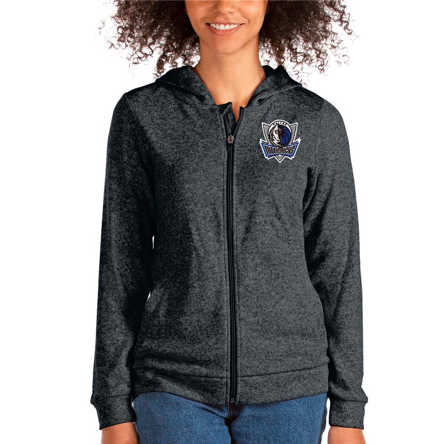 Dallas Mavericks Antigua Women's Absolute Full-Zip Hoodie - Heathered Charcoal