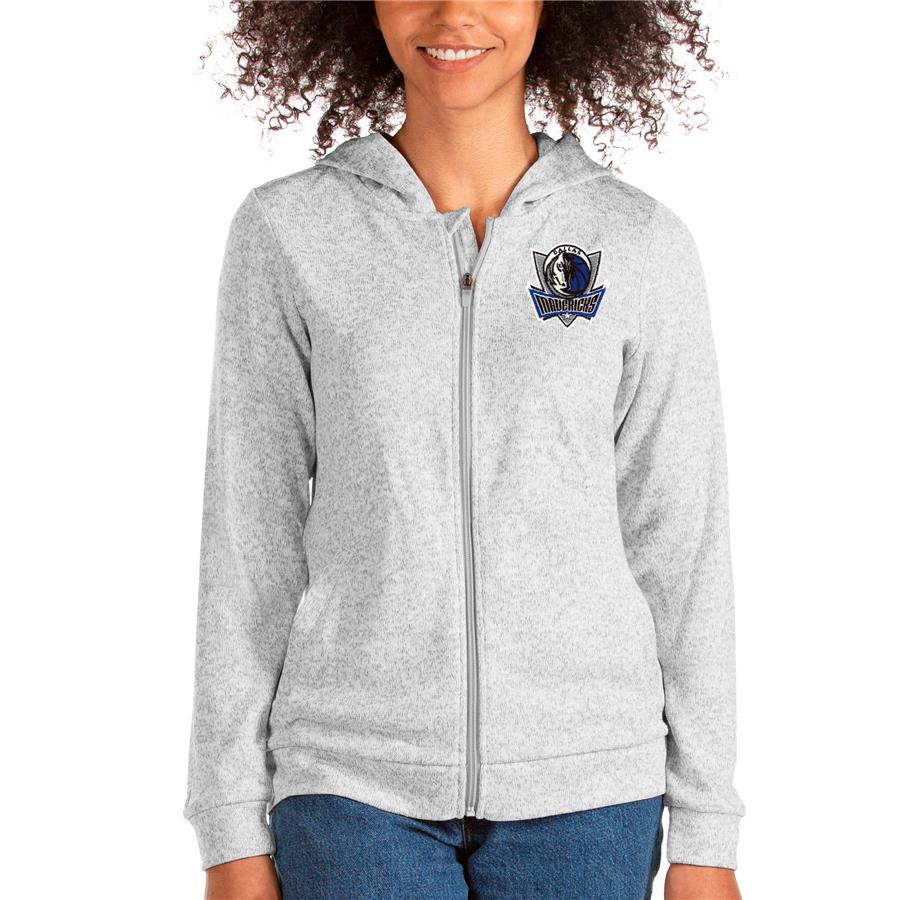 Dallas Mavericks Antigua Women's Absolute Full-Zip Hoodie - Heathered Gray