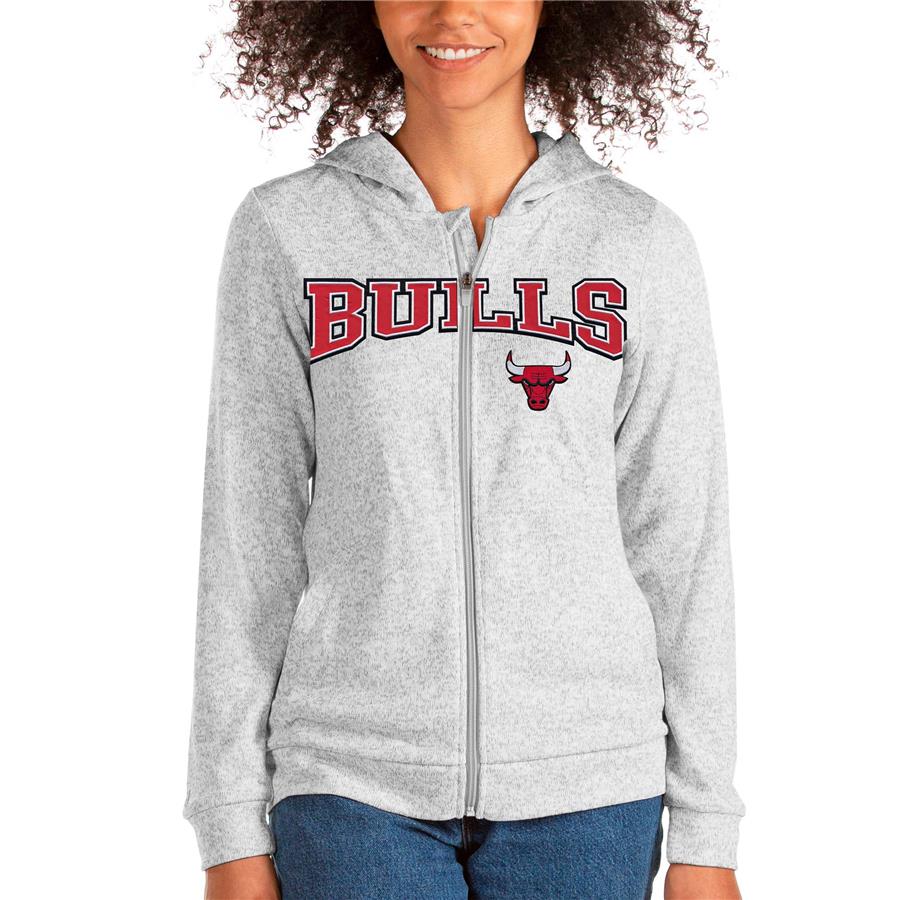 Chicago Bulls Antigua Women's Team Absolute Full-Zip Hoodie - Heathered Gray