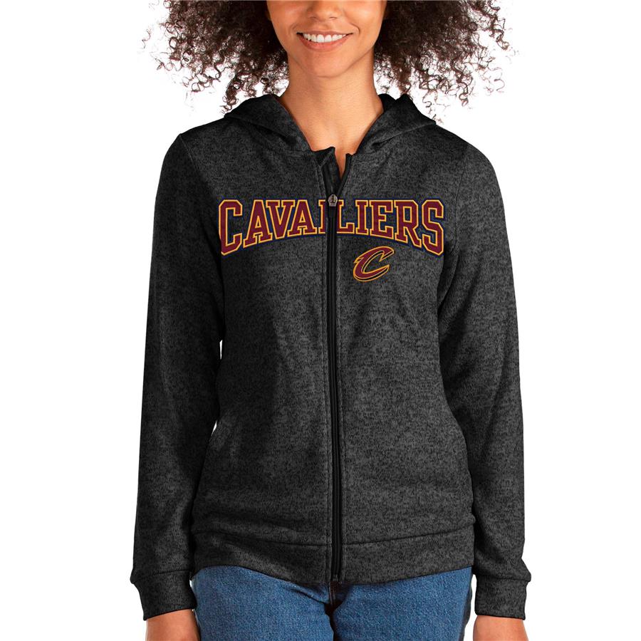 Cleveland Cavaliers Antigua Women's Team Absolute Full-Zip Hoodie - Heathered Black