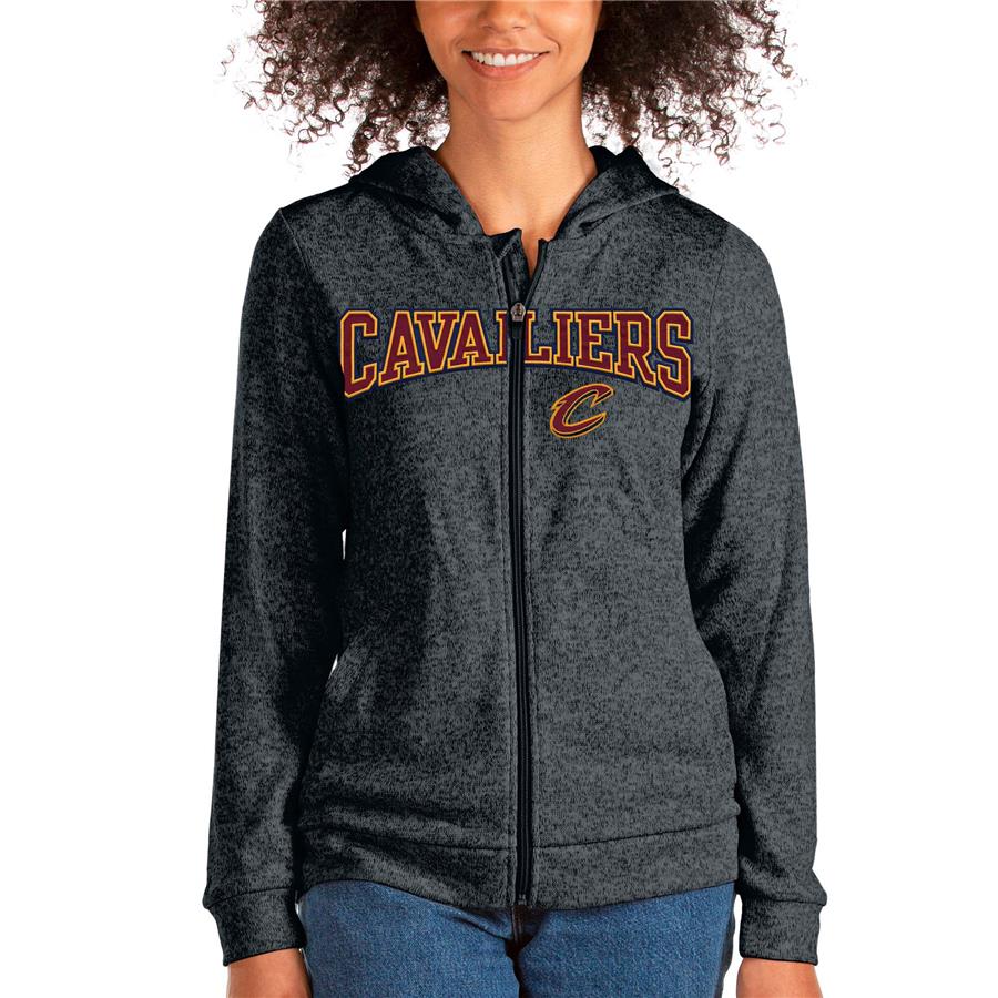 Cleveland Cavaliers Antigua Women's Team Absolute Full-Zip Hoodie - Heathered Charcoal
