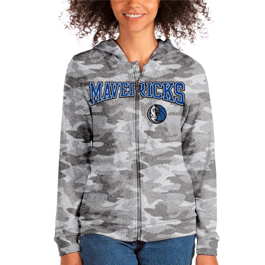 Dallas Mavericks Antigua Women's Team Absolute Full-Zip Hoodie - Camo