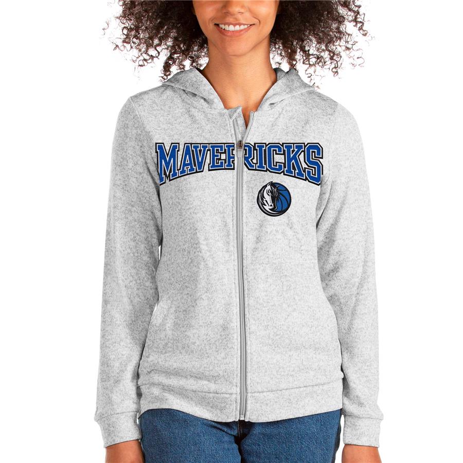 Dallas Mavericks Antigua Women's Team Absolute Full-Zip Hoodie - Heathered Gray