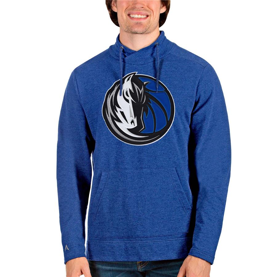 Dallas Mavericks Antigua Logo Reward Crossover Neckline Pullover Sweatshirt - Royal