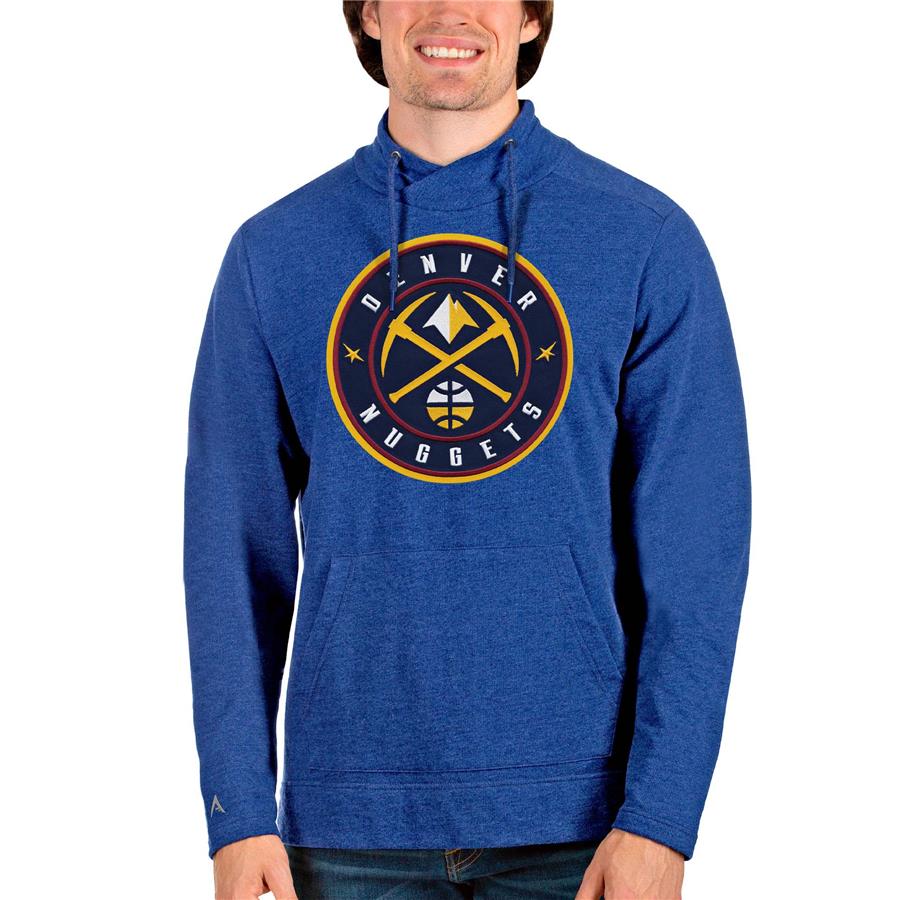 Denver Nuggets Antigua Logo Reward Crossover Neckline Pullover Sweatshirt - Royal