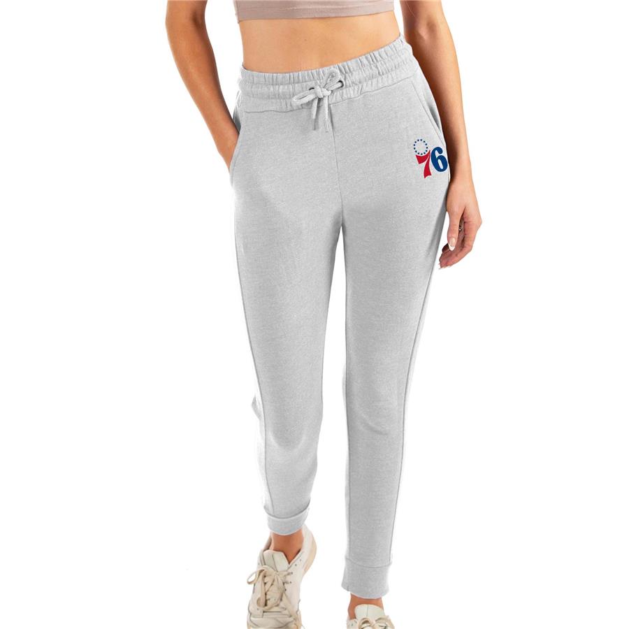 Philadelphia 76ers Antigua Women's Action Jogger Pants - Heathered Gray
